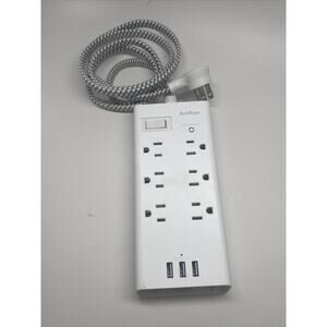 Addtam Surge Protector 6 Outlet 3 USB White
